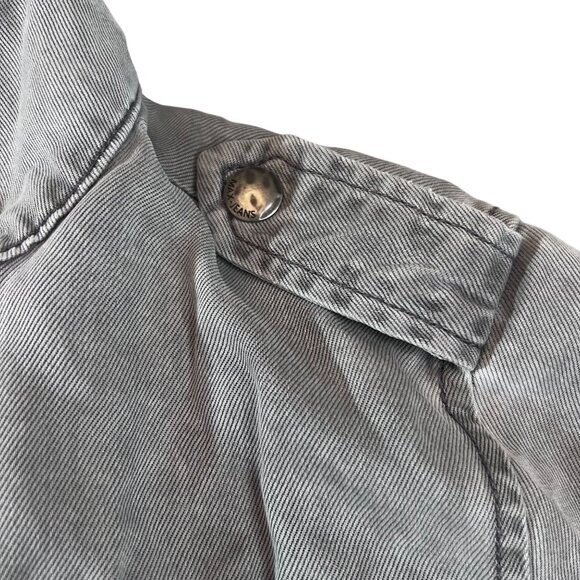 Max Jeans Womens Lightweight Soft Utility Jacket XS Tencel Gray Pockets Zip - Picture 7 of 10